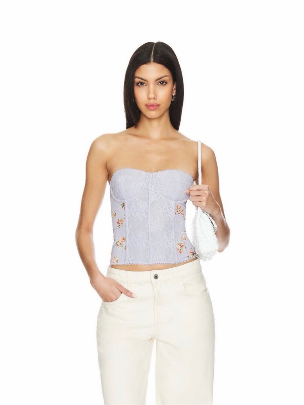 WeWoreWhat Lavender Lace Bustier Cami NWT